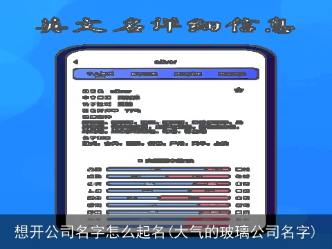想开公司名字怎么起名(大气的玻璃公司名字)
