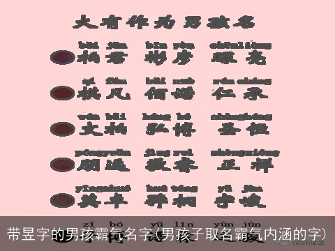 带昱字的男孩霸气名字(男孩子取名霸气内涵的字)