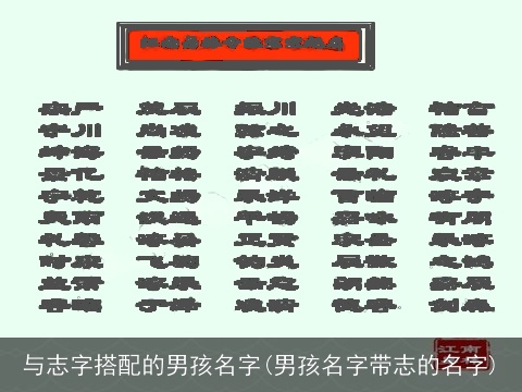 与志字搭配的男孩名字(男孩名字带志的名字)