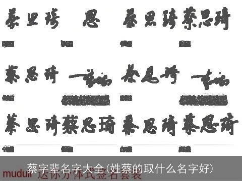 蔡字辈名字大全(姓蔡的取什么名字好)