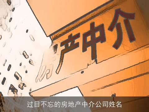 过目不忘的房地产中介公司姓名