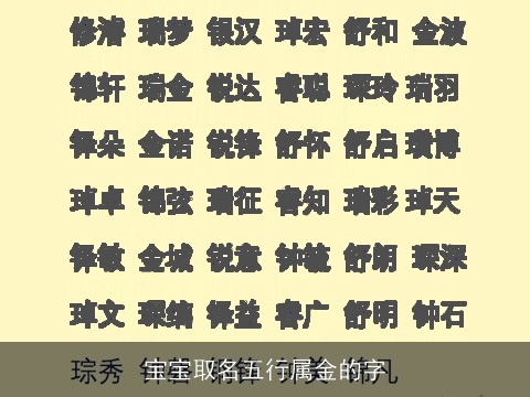 宝宝取名五行属金的字