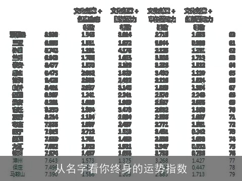 从名字看你终身的运势指数