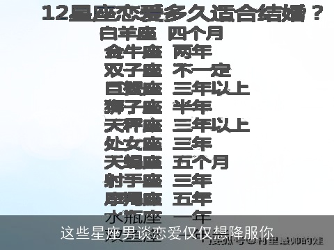 这些星座男谈恋爱仅仅想降服你