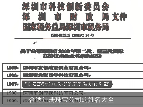 合适注册珠宝公司的姓名大全