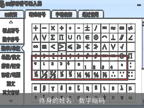 终身的姓名: 数字暗码
