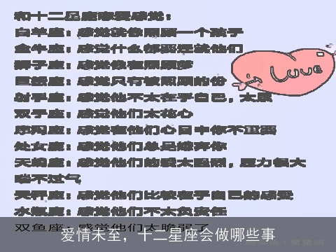 爱情未至，十二星座会做哪些事