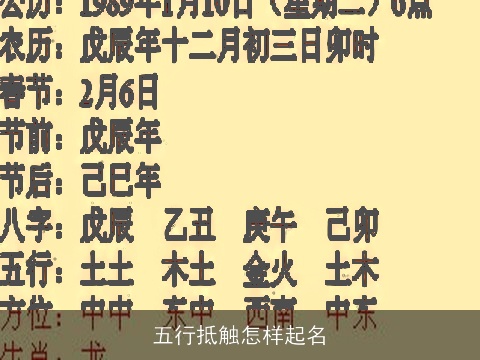 五行抵触怎样起名