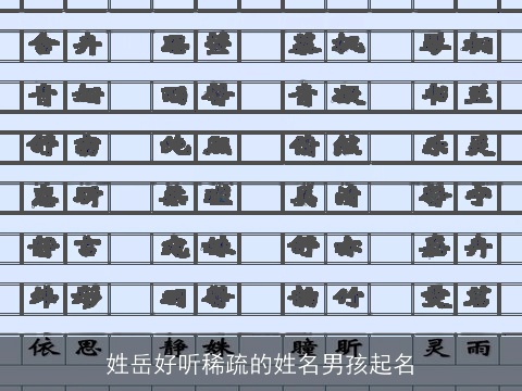 姓岳好听稀疏的姓名男孩起名