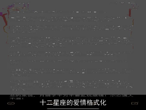十二星座的爱情格式化