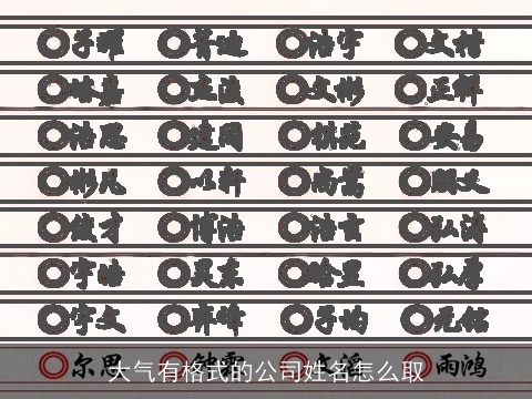 大气有格式的公司姓名怎么取