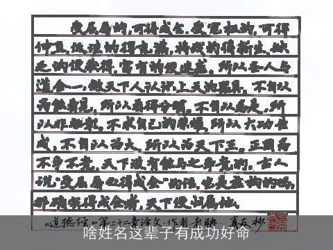 啥姓名这辈子有成功好命