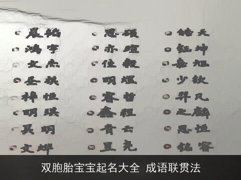 双胞胎宝宝起名大全 成语联贯法