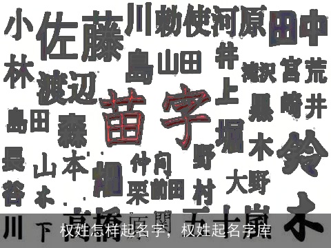 权姓怎样起名字，权姓起名字库