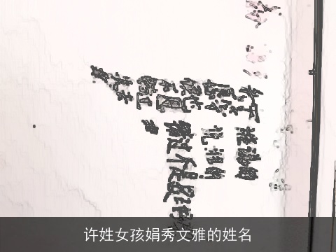 许姓女孩娟秀文雅的姓名