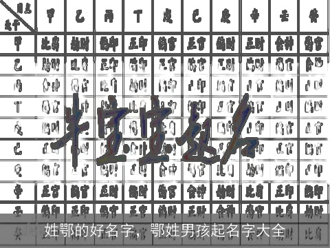 姓鄂的好名字，鄂姓男孩起名字大全