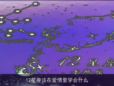 12星座该在爱情里学会什么