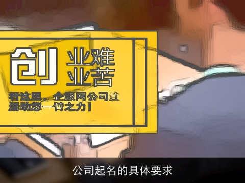 公司起名的具体要求