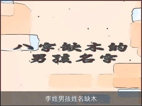 李姓男孩姓名缺木