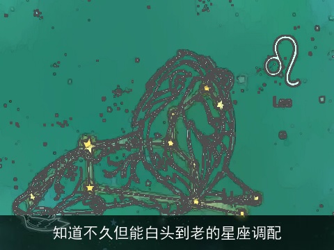 知道不久但能白头到老的星座调配