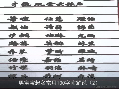 男宝宝起名常用100字附解说（2）