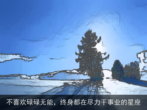 不喜欢碌碌无能，终身都在尽力干事业的星座