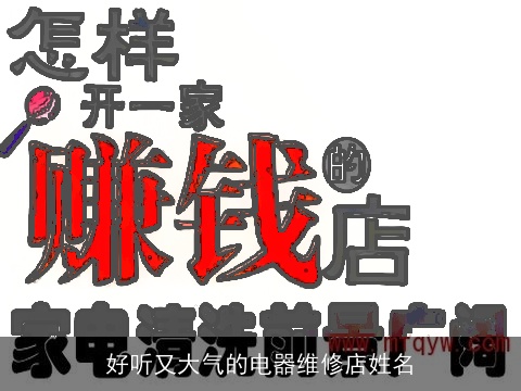 好听又大气的电器维修店姓名
