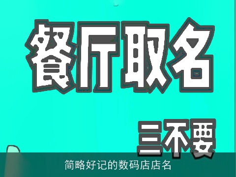 简略好记的数码店店名