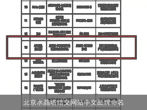 北京水晶塔结交网站中文品牌命名