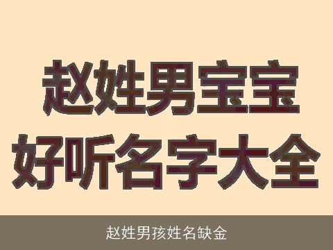 赵姓男孩姓名缺金