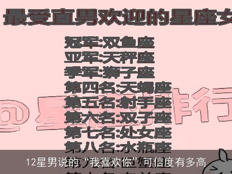 12星男说的“我喜欢你”可信度有多高