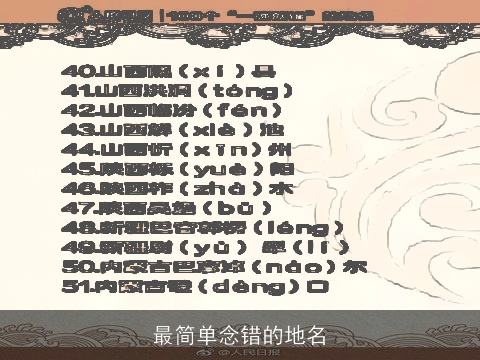 最简单念错的地名