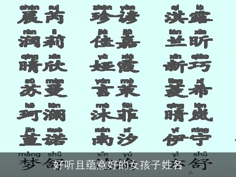 好听且蕴意好的女孩子姓名