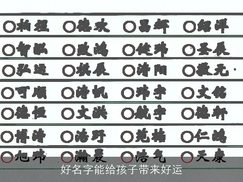 好名字能给孩子带来好运