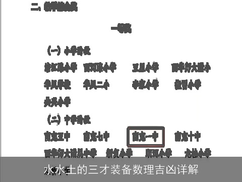 水水土的三才装备数理吉凶详解