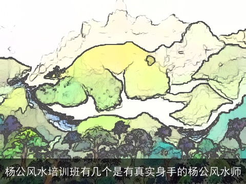 杨公风水培训班有几个是有真实身手的杨公风水师