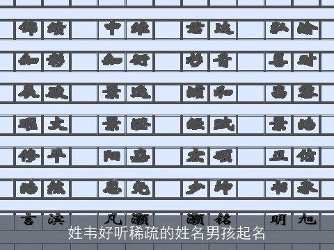 姓韦好听稀疏的姓名男孩起名