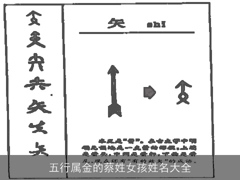 五行属金的蔡姓女孩姓名大全