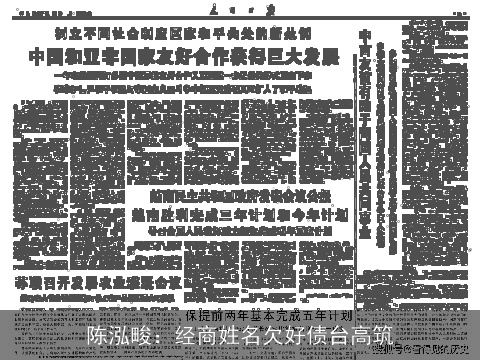 陈泓畯：经商姓名欠好债台高筑