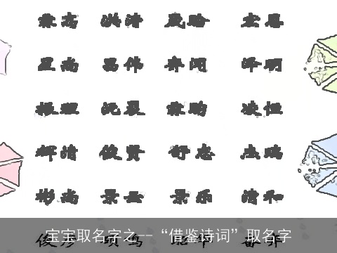 宝宝取名字之--“借鉴诗词”取名字