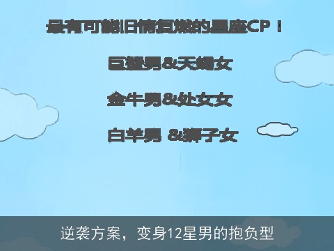 逆袭方案，变身12星男的抱负型