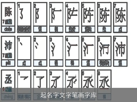 起名字文字笔画字库