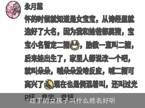 姓丁的女孩子叫什么姓名好听