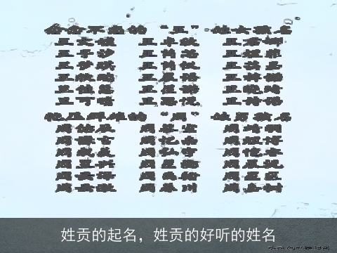 姓贡的起名，姓贡的好听的姓名