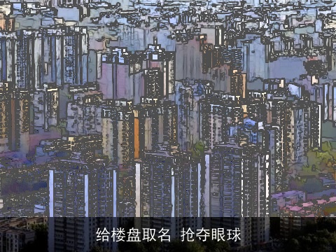 给楼盘取名 抢夺眼球