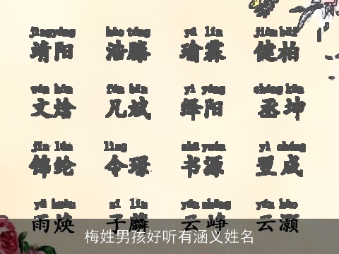 梅姓男孩好听有涵义姓名