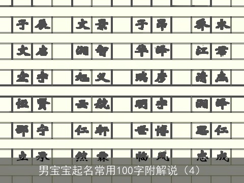 男宝宝起名常用100字附解说（4）