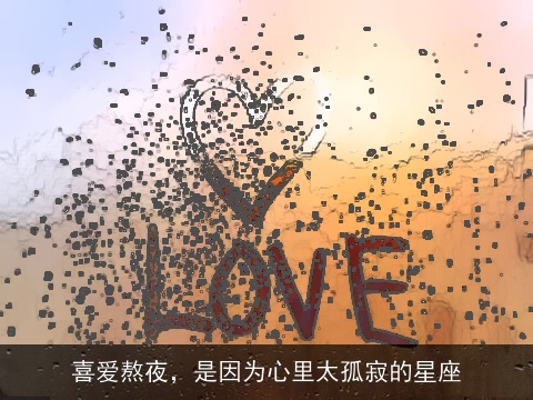 喜爱熬夜，是因为心里太孤寂的星座