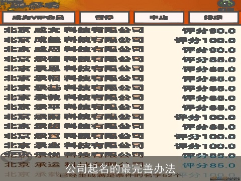 公司起名的最完善办法