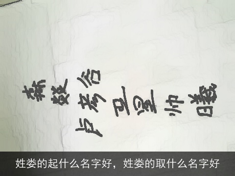 姓娄的起什么名字好，姓娄的取什么名字好